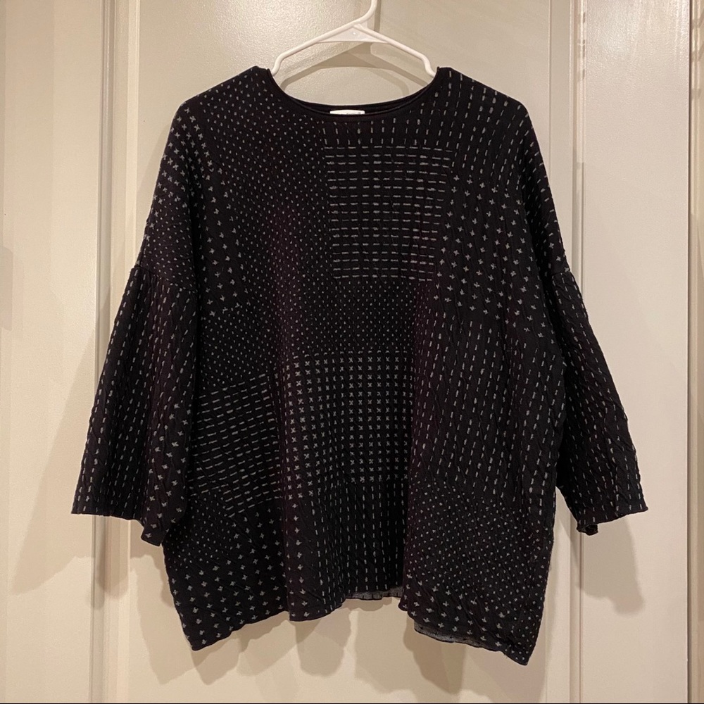 J. Jill oversized black patterned top